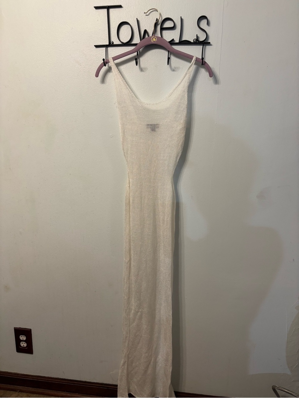 PrettyLittleThing Cream Sleeveless Knit Cutout Maxi Dress